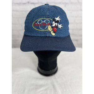 Vintage Mickey Mouse Unlimited Denim Hat Cap Stretch One Size Unisex Disney
